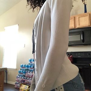White cardigan